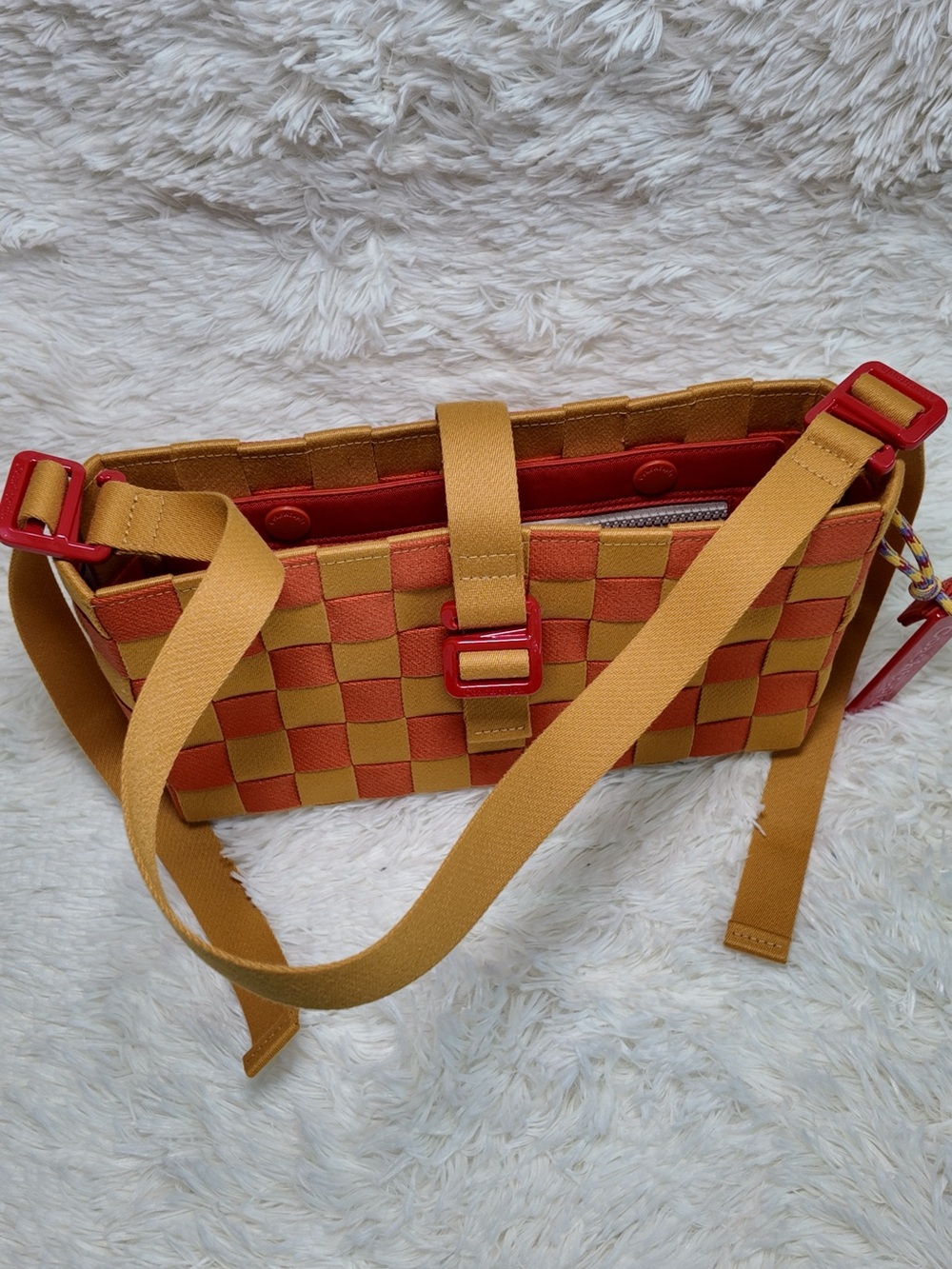 Coachtopia Woven Bag in Mustard and Orange (NWOT)